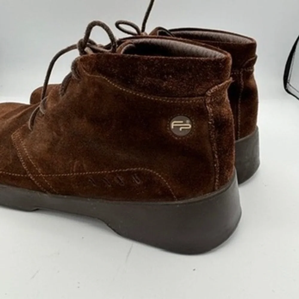 Footprints by Birkenstock Lace Up Boots Mens Sz 44 Brown Suede Chukka Comfort